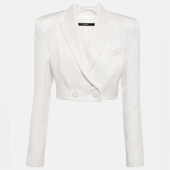Alex Perry Parker Cropped Satin Crepe Blazer AUS10 - Picture 5 of 9